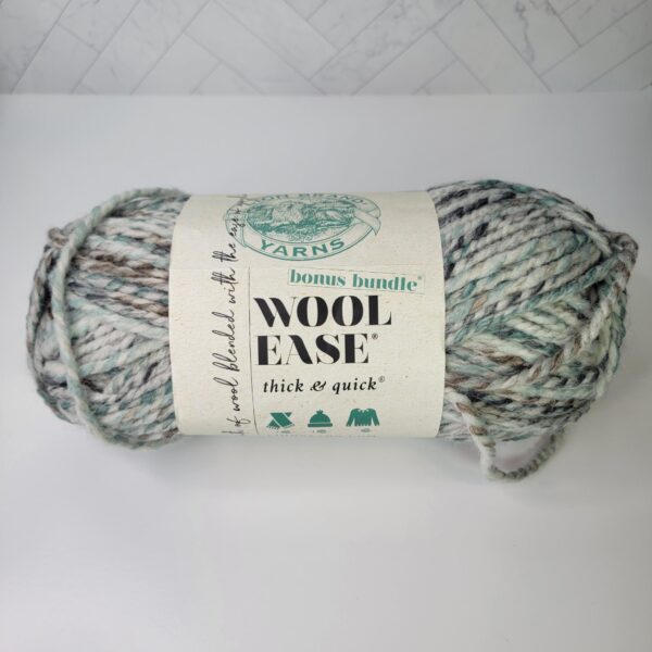 Image of Lion Brand Wool Ease Thick & Quick Prints, Stripes Bonus Bundle in 542 Seaglass
