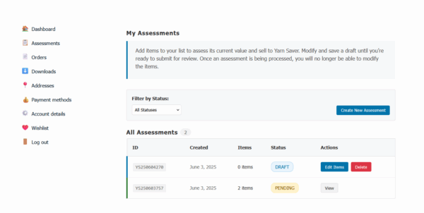 New Online Selling System: Sell Your Yarn Through Your Online Account at Yarn Saver