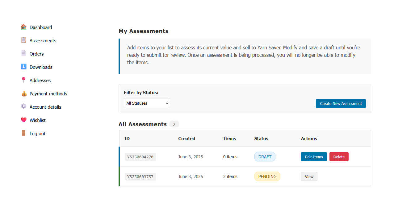 New Online Selling System: Sell Your Yarn Through Your Online Account at Yarn Saver