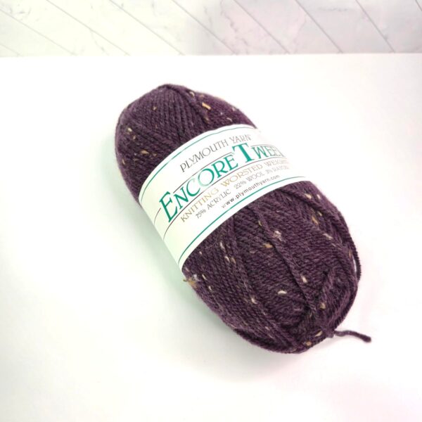 Image of Plymouth Yarn Encore Tweed in 9960 Deepest Midnight